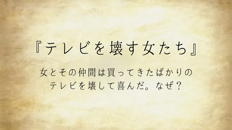 ウミガメのスープ問題『テレビを壊す女たち』